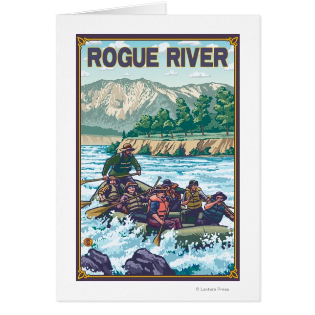 Cartão White Water Rafting - Rogue River, Oregon (Frente)