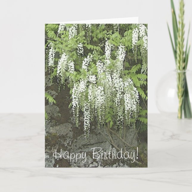 Cartão White wisteria birthday card (Frente)