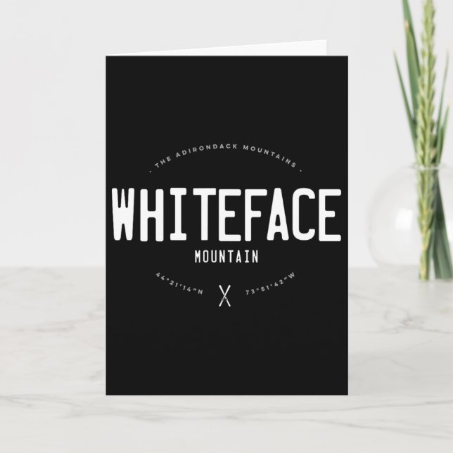 Cartão Whiteface Mountain New York Graphic Distressed Vin (Frente)