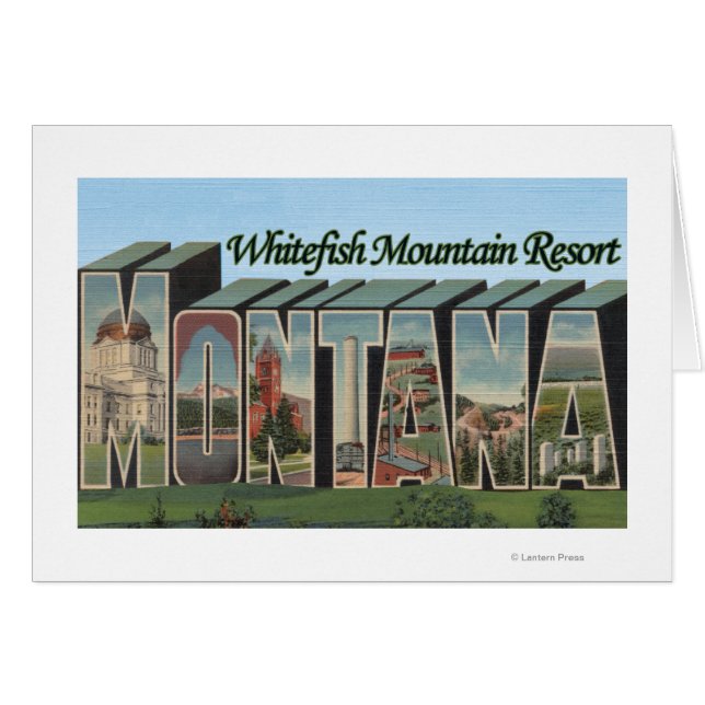 Cartão Whitefish Mountain Resort, Montana (Frente Horizontal)