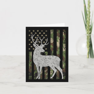 Cartão Whitetail Buck Deer Caçando A Camuflagem Americana