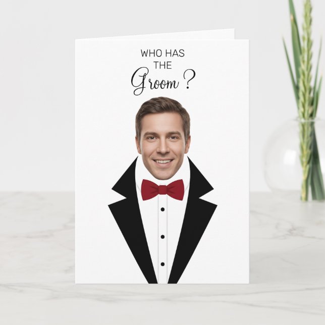 Cartão Who Has The Groom Scratch Off Game Bridal Shower T (Frente)