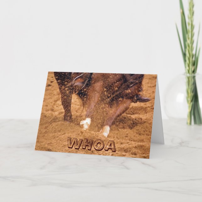 Cartão Whoa Birthday Card with Cutting Horse (Frente)
