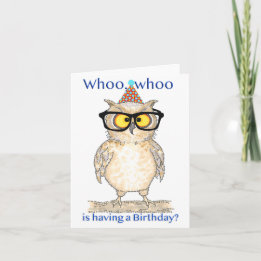 Cartão Whoo Happy Birthday Owl