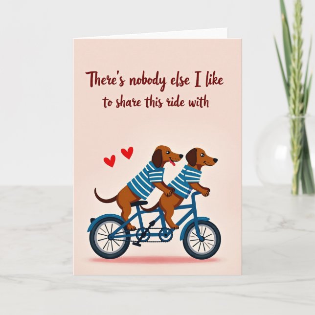 Cartão Wiener Dogs Tandem Love Card (Frente)