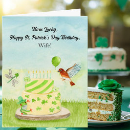 Cartão Wife Happy St Patricks Day Birthday