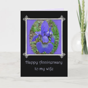 Cartão Wife Wedding Anniversary - Siberian Iris
