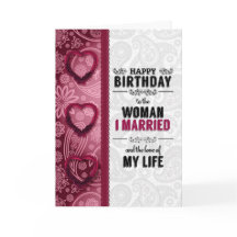 Wife's Birthday Romantic Pink Hearts