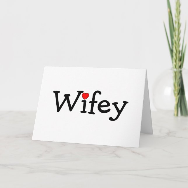 Cartão Wifey com Coração Vermelho (Frente)