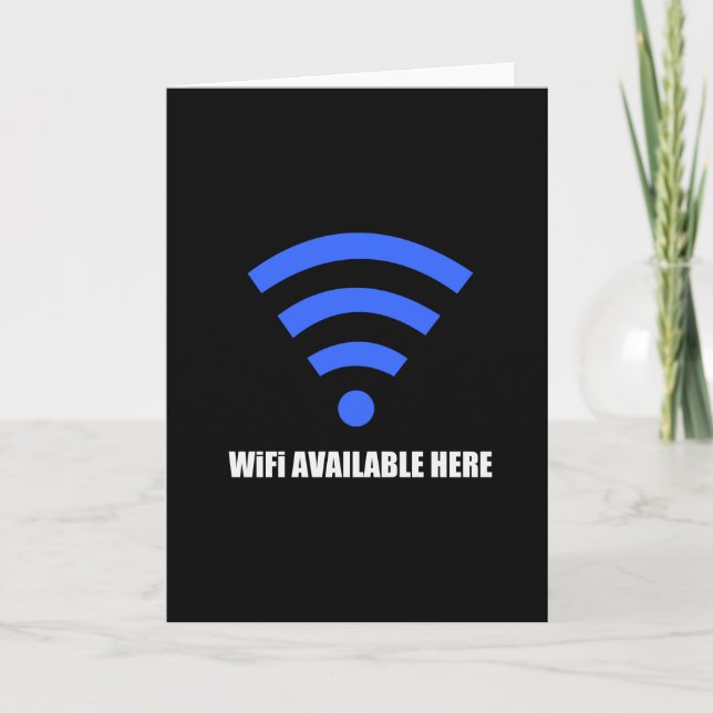 Cartão Wifi Available Here Greeting Card (Frente)