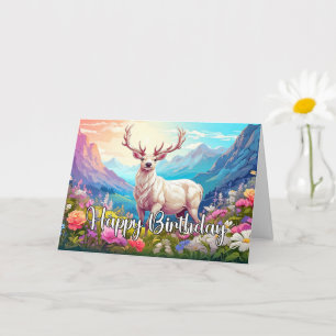 Cartão Wild Deer Design Happy Birthday