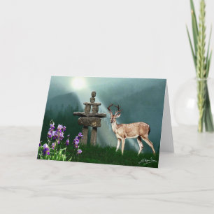 Cartão Wild Deer & Inukshuk Wilderness Greeting Cards