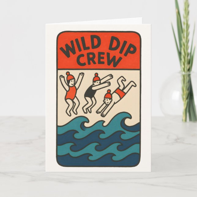 Cartão Wild Dip Crew – Sea Swimming Friends Design (Frente)