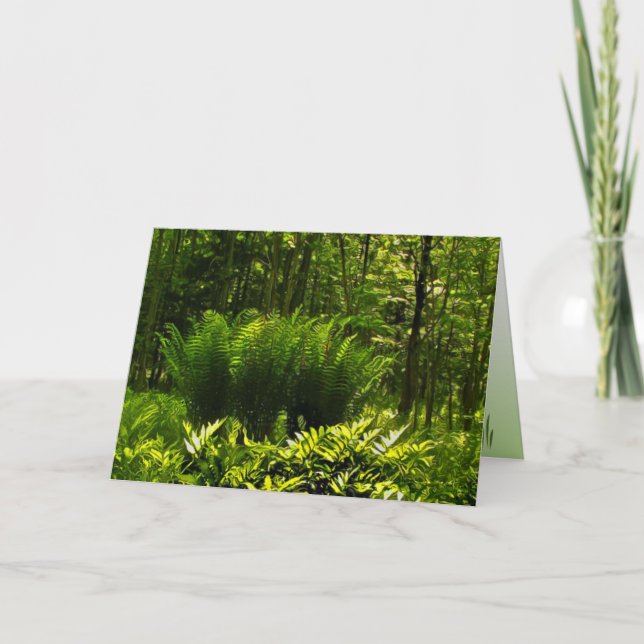 Cartão Wild Fern Abstract Birthday (Frente)