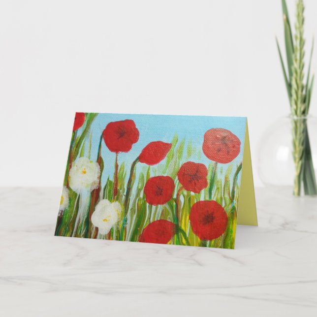 Cartão Wild flowers poppies and daisies Easter (Frente)