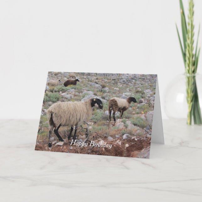 Cartão Wild Goats Birthday Greeting (Frente)