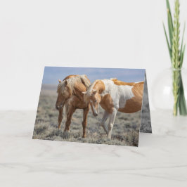 Cartão Wild Horse Father and Son Wild Horse Greeting Card