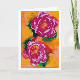 Cartão "Wild Roses" - Alcohol Ink Art