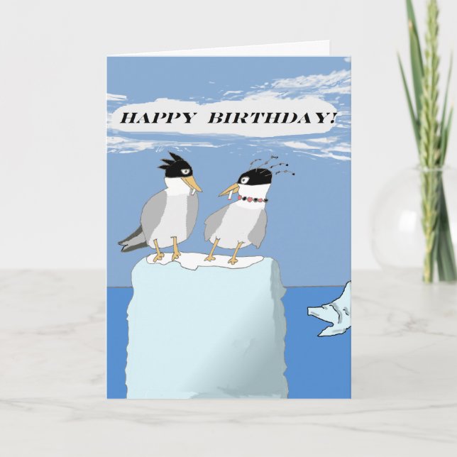 Cartão Wild Terns -- Happy Birthday (Frente)