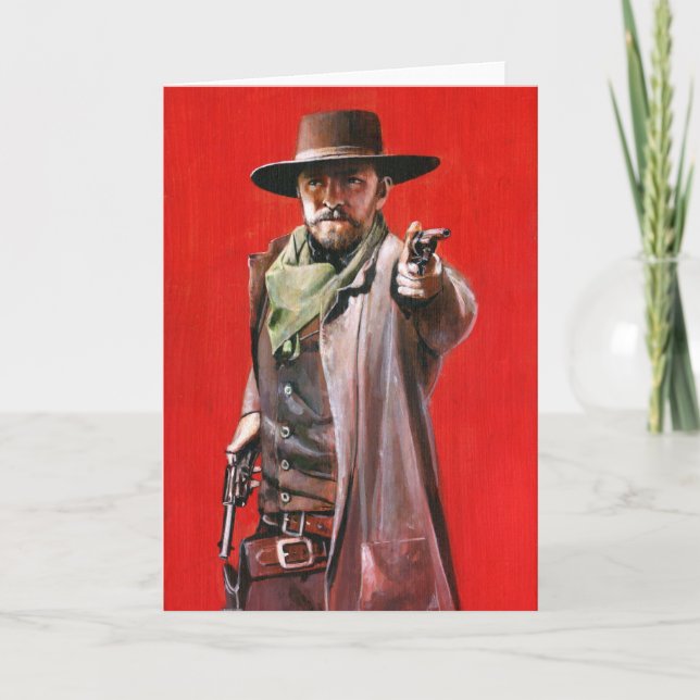 Cartão Wild West Gunslinger Greetings Card (Frente)