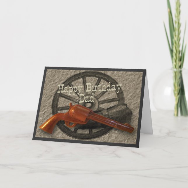 Cartão Wild West ~ Happy Birthday Dad (Frente)