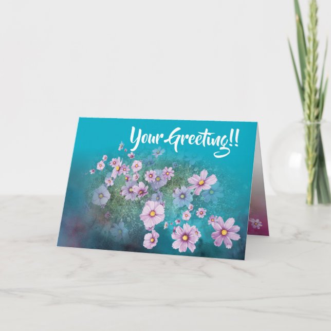 Cartão wildflower cosmos  greeting card (Frente)