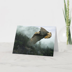 Cartão WILDLIFE Bald Eagle & Misty Forest Greeting Cards