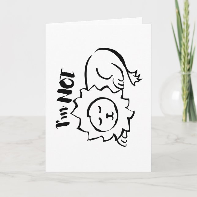 Cartão Wildly Punny — I’m Not Lion Minimalist Lion Art (Frente)