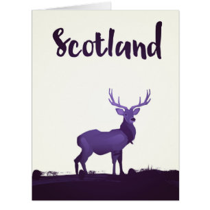 Cartão Wilds of Highland Scotland Stag Ink poster de viag
