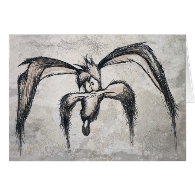 Cartão WILE E. COYOTE™ para baixo em sua sorte (Frente Horizontal)