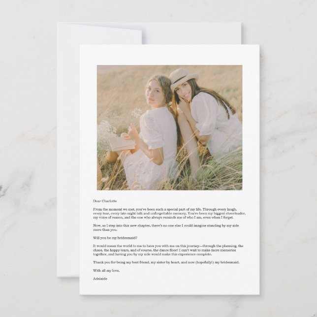 Cartão Will You Be My Bridesmaid Arch Photo Calendar Card (Frente)