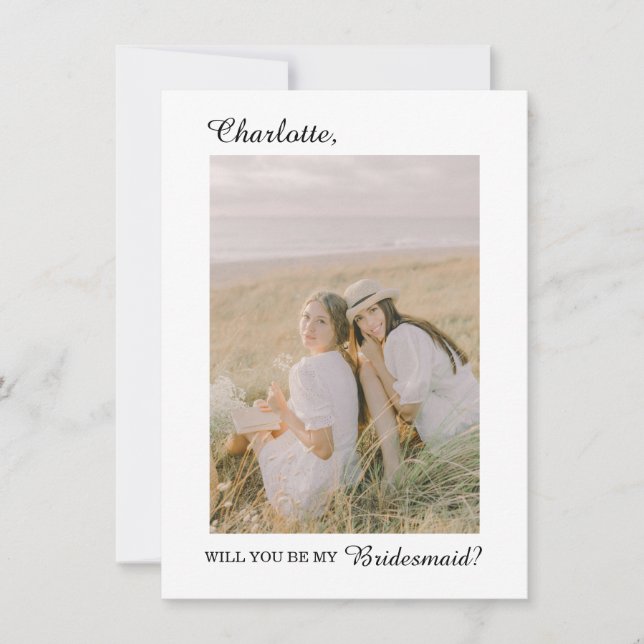 Cartão Will You Be My Bridesmaid Information Card (Frente)
