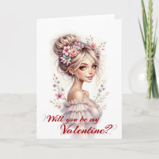 Cartão Will You Be My Valentine – Romantic Art Print