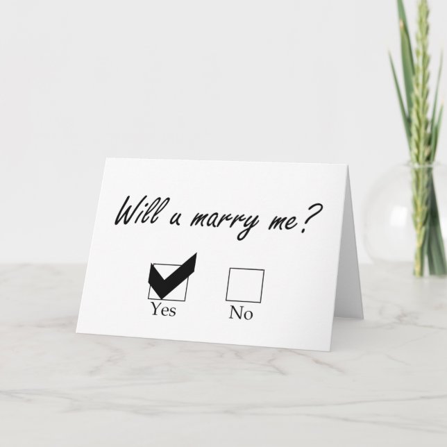 Cartão Will you marry me? Check Box (Frente)