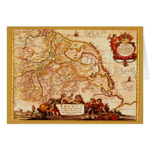 Cartão Willem Janszoon Blaeu Antiga Coleção de Mapa Alemã