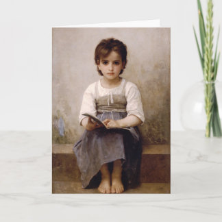 Cartão William Bouguereau - A difícil lição