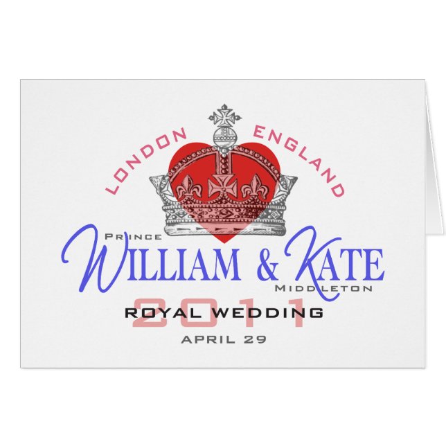 Cartão William & Kate Royal Wedding (Frente Horizontal)