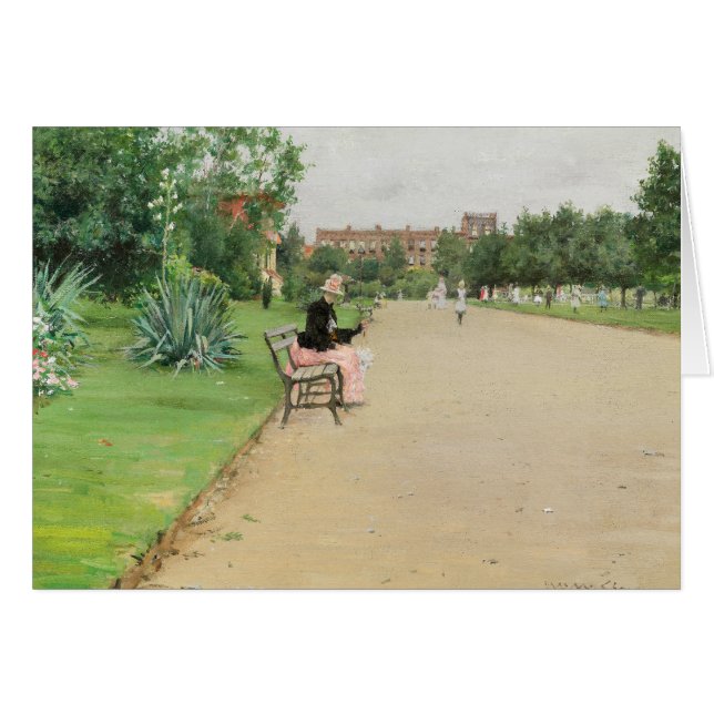 Cartão William Merritt Chase - A City Park (Frente Horizontal)