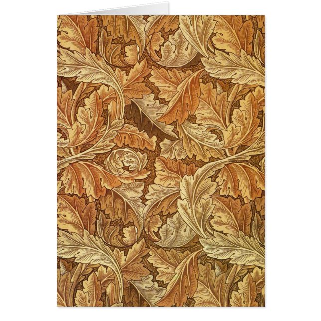 Cartão William Morris Acanthus Brown Autumn Leaves (Frente)