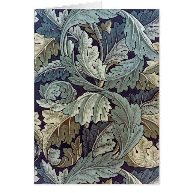 Cartão William Morris Acanthus Wallpaper Folhas (Frente)