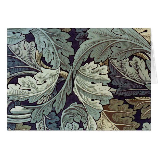 Cartão William Morris Acanthus Wallpaper Folhas (Frente Horizontal)