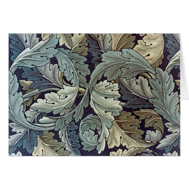 Cartão William Morris Acanthus Wallpaper Folhas (Frente Horizontal)