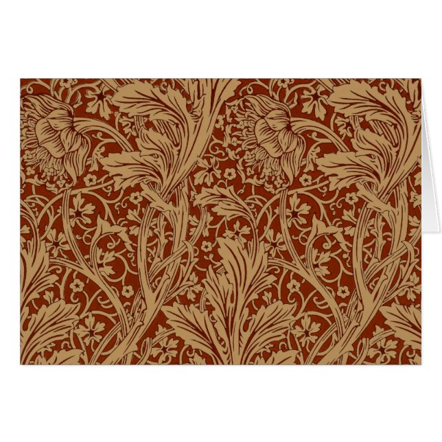 Cartão William Morris Arcadia Floral Garden Flower (Frente Horizontal)