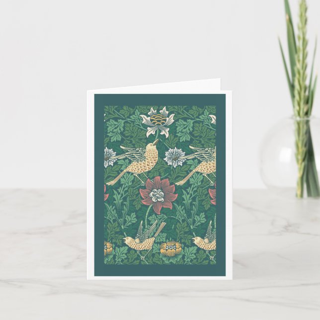 Cartão William Morris 'Bird and Anemone Chintz' (Frente)