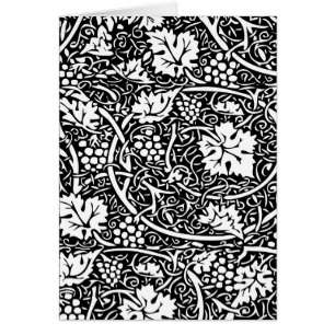 Cartão William Morris Black White Grape Vine