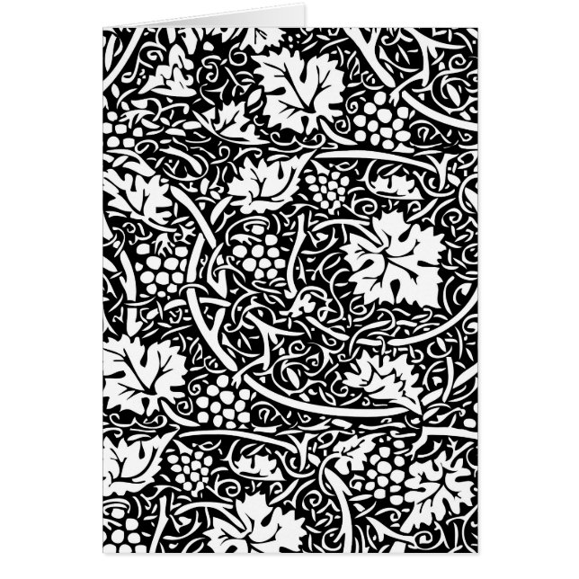 Cartão William Morris Black White Grape Vine (Frente)