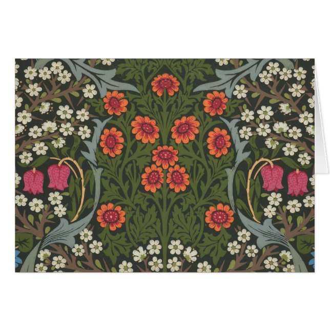 Cartão William Morris Blackthorn Garden Flower Classic (Frente Horizontal)