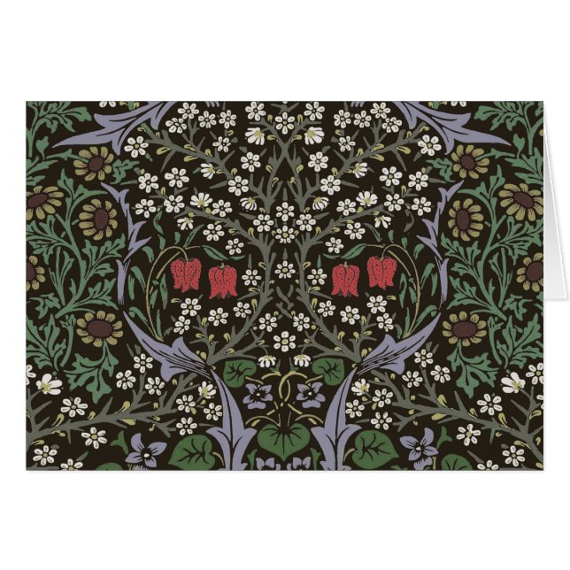Cartão William Morris Blackthorn Tapeçaria Floral (Frente Horizontal)