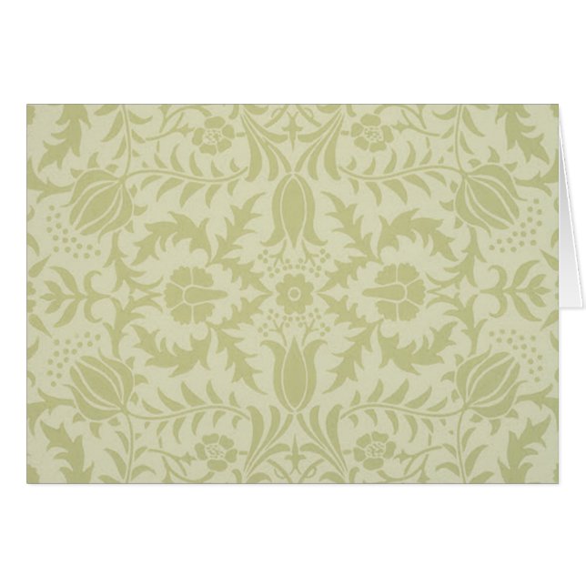 Cartão William Morris Borage Wedding Soft Green (Frente Horizontal)