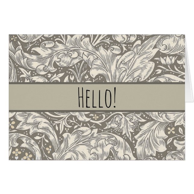 Cartão William Morris Botão Solteiro Flor Bot (Frente Horizontal)